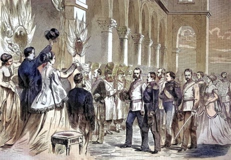 Emperor Franz Joseph I of Austria arriving for his visit to the World Fair, World Fair, World