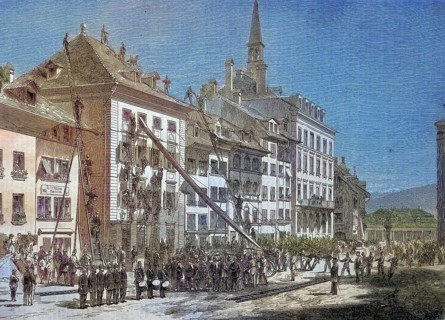 The fire brigade of the city of Bern in Switzerland during an exercise/The Fire Brigade in the City