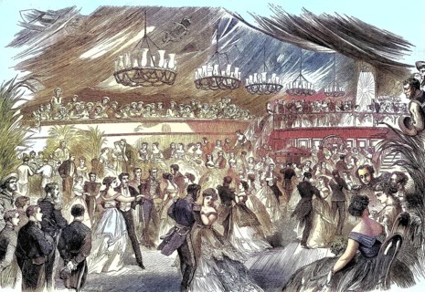 Ship Royal Alfred, ball, dance party on the ship in the port of Rhede in Barbados/ship Royal