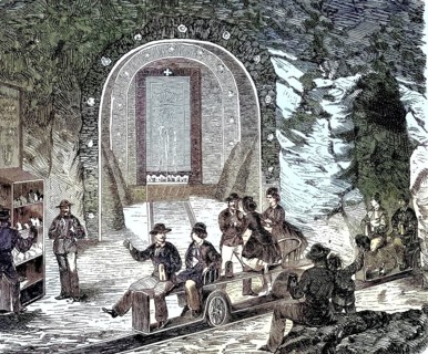 The Berchtesgaden salt mine is the oldest active salt mine in Germany, Bavaria, visitors at the