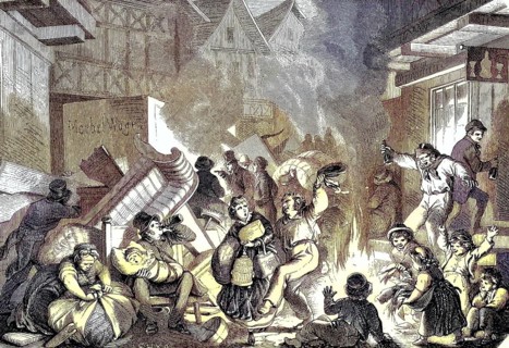 The street fires in Hamburg on May 1, Germany, celebration/The street fires in Hamburg on 1 May,