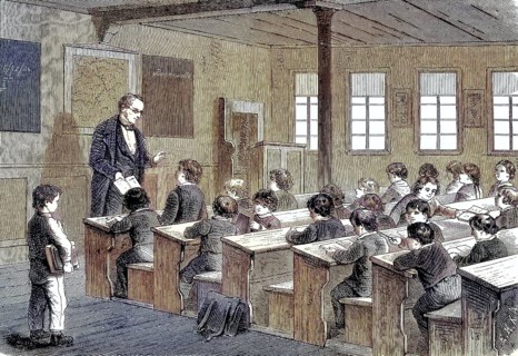 School, classroom, school class, Arnold Staub's school of weaving in Kuchen, Baden-Württemberg,