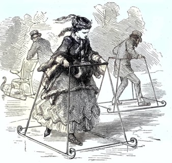 Woman learning ice skating, ice skating as winter fun/woman learning ice skating, ice skating as