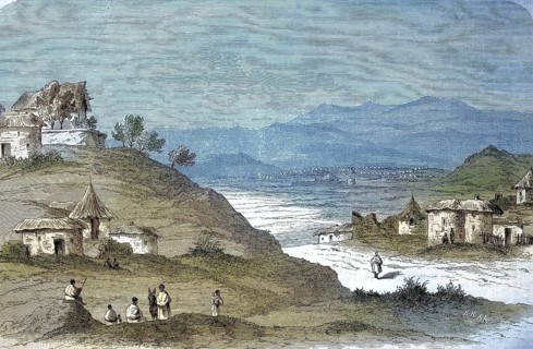 Abyssinian expedition of 1868, the English military camp near Addigraht, Abyssinia,