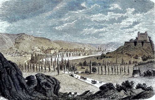 View of Eichstätt, formerly also Eichstädt or Aichstäd, a city in the federal state of Bavaria,