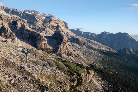 Mountain peaks of the Brenta Mountains at sunset, Brenta, Brenta-Adamello Natural Park, Trentino,