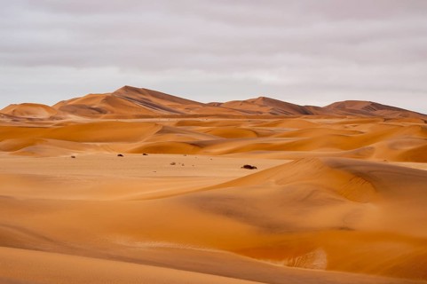 Sand dunes of the Namib Desert near Walvis Bay, Namibia