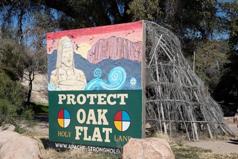 Superior, Arizona - Members of the San Carlos Apache tribe oppose Resolution Copper's planned