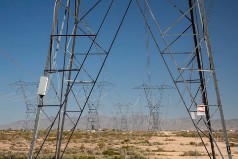 Tonopah, Arizona - Electrical transmission wires from the Palo Verde Nuclear Power Plant
