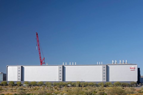 Phoenix, Arizona - Construction of the TSMC Arizona semiconductor manufacturing complex. The