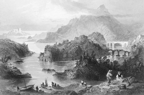 The Cromwell view of Glengariff, the rugged valley, County Cork, Ireland, sea bay, mountains, rocky