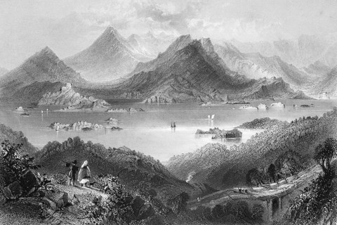 View of the village of Glengarriff, the rugged valley, County Cork, west coast, bay, Atlantic,