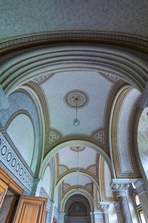 Vaulted ceilings in the corridors of the National Yuri Fedkovych University, founded in 1875,