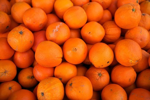 Oranges, juice oranges, fruit, fruit stand, market stand, market, Fellbach, Baden-Württemberg,