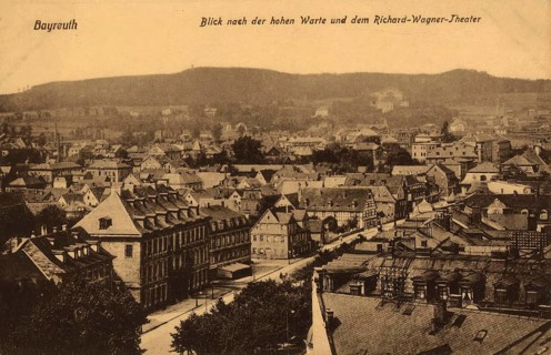 Historical postcard around 1910, Bayreuth, view of the Hohe Warte, Upper Franconia, Bavaria,