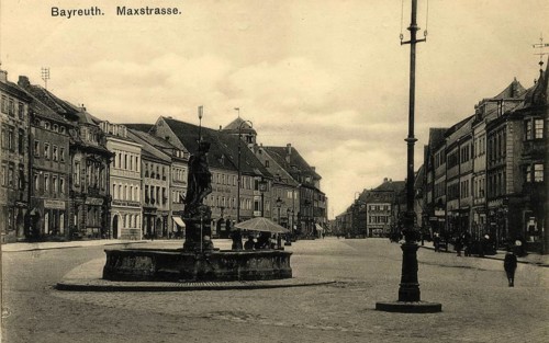 Historical postcard around 1910, Bayreuth, Maxstraße, Upper Franconia, Bavaria, Germany, digital
