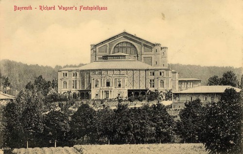 Historical postcard around 1899, Bayreuth, Festspielhaus Richard Wagner, Upper Franconia, Bavaria,