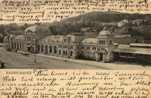 Historical postcard around 1910, Baden-Baden, spa town in the Black Forest, Baden-Württemberg,