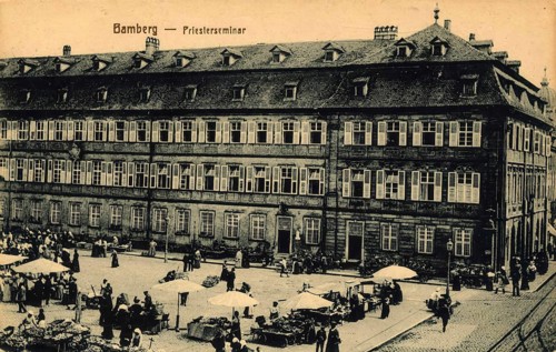 Historical postcard around 1900, Bamberg, seminary, Upper Franconia, Bavaria, Germany, digital