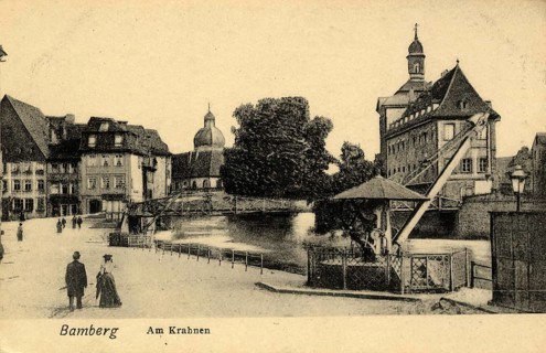 Historical postcard around 1900, Bamberg, Am Krahnen, Upper Franconia, Bavaria, Germany, digital