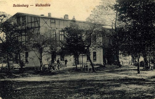 Historical postcard around 1900, Baldenburg, fulling mill, today Bialy Bor, city with seat of an
