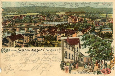 Historical picture postcard around 1910, Bad Kösen, district of the town of Naumburg (Saale) in the