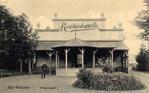 Historical postcard around 1910, Bad Wildungen, Reinhardsquelle, Waldeck-Frankenberg district,