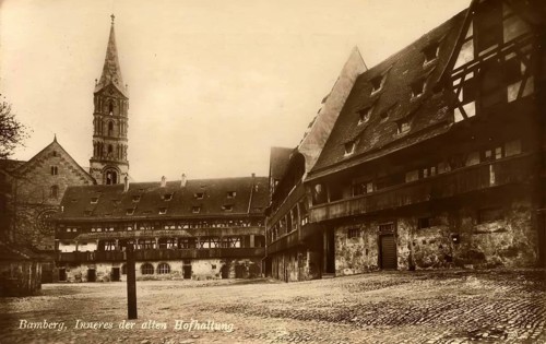 Historical postcard around 1900, Bamberg, Hofhaltung, Upper Franconia, Bavaria, Germany, digital