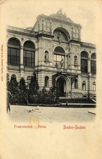 Historical postcard around 1910, Baden-Baden, Friedrichsbad, spa town in the Black Forest,