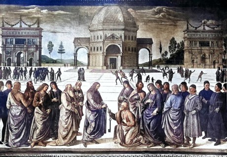 Historical photo (ca 1880) of The Delivery of the Keys, or Christ Giving the Keys to St. Peter is a