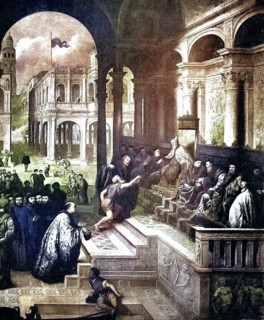Historisches Foto (ca 1880) von Der Fischer vor dem Dogen von Venezia, Venedig, Gemälde von Paris