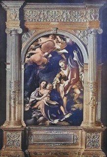 Historisches Foto (ca 1880) der Madonna della Scodella, ein Ölgemälde von Antonio da Correggio,