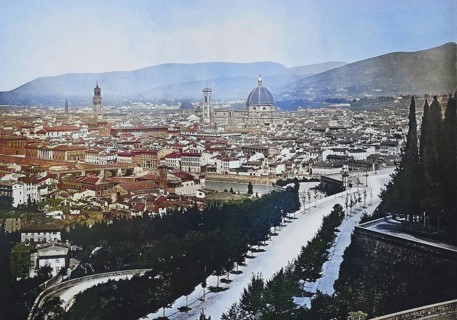 Historisches Foto (ca 1880) von Ansicht von Florenz, Toskana, Italien / Historical photo of View of
