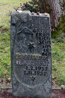 Grave of noble prostitute Rosemarie Nitribitt, Nordfriedhof Düsseldorf, North Rhine-Westphalia,