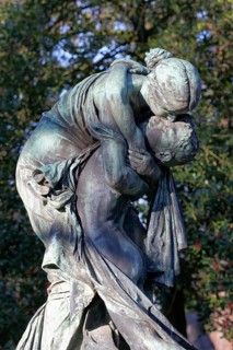 Grave sculpture Reunion by sculptor Friedrich Coubillier, Schiess Pfeifer Historical Grave Site,