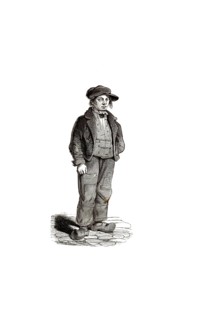 Types from Holland around 1841, De Straatjongen, The Street Boy, Netherlands, authentic, digitally