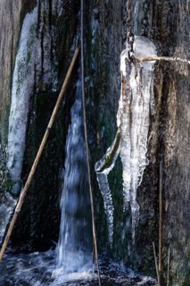 Ice on a watercourse, winter, Germany