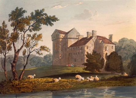 Branksome Castle, around 1850, southwest of Hawick in the Scottish Borders and is known primarily