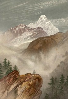 Monte Viso, seen from the south, around 1860, the highest peak in the Cottian Alps. It is located