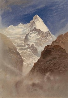 Mount Grivola from the perspective of Col d'Arbole in the Italian Alps, around 1860, Italy,