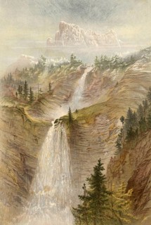 Cascade de Roget, one of the most beautiful waterfalls in France and the pointe de Salles, mountain