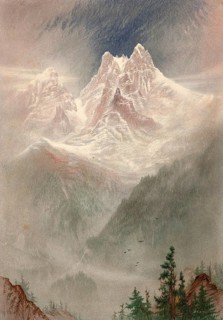 The Dent du Midi around 1860, mountain range in the Chablais Valaisan Alps, northwest of Martigny