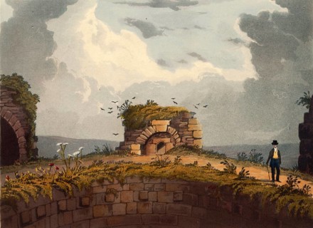 Furnace on the summit of Coningsborough Castle, medieval castle ruins in the village of Conisbrough