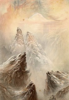 Mont Blanc, Monte Bianco, highest peak in the Alps, view from Col d'Anterne, around 1860, France,