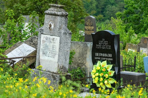 Tombstones at the Jewish cemetery, since 1866, Czernowicz, Bukovina, Ukraine