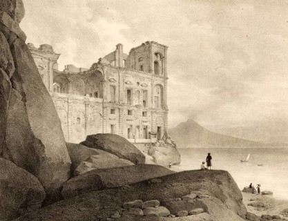 Ruins of the Palazzo della Regina Giovanna, Palace of Queen Joan, 1825, in Naples, Italy,