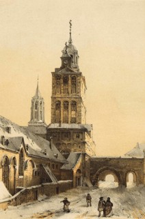 The Catholic Church of St. Servaas in Maastricht, the Netherlands, is a Romanesque, three-nave