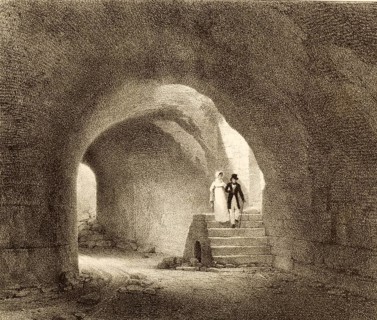 Vomitorium, architectural masterpiece for mass control of visitors in the Colosseum in Rome, around