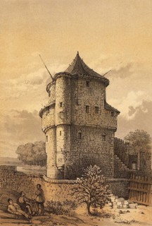 Pulverturm, buildings used to store gunpowder within the fortifications, 1860, Maastricht,