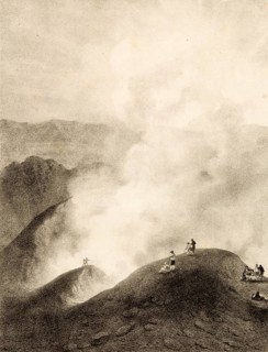 After the eruption of Mount Vesuvius in 1822, Naples, Italy, authentic, digitally restored